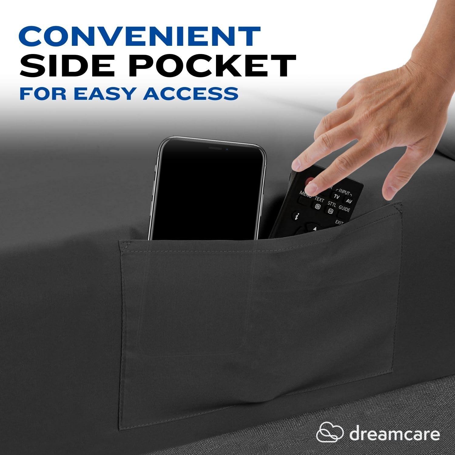 DREAMCARE pillowcases included with the sheet set for hotel-grade comfort.
