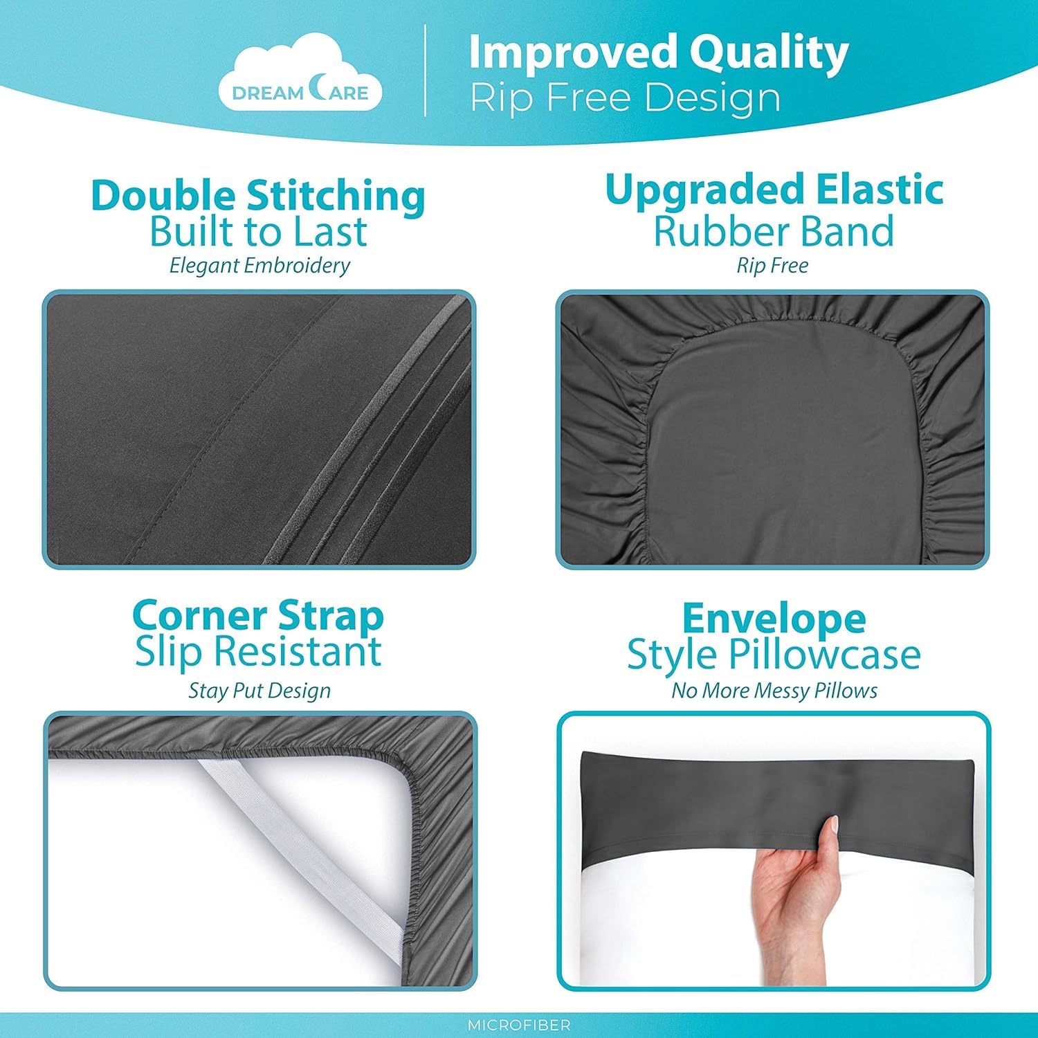 DREAMCARE easy-care microfiber sheets dry quickly and resist fading