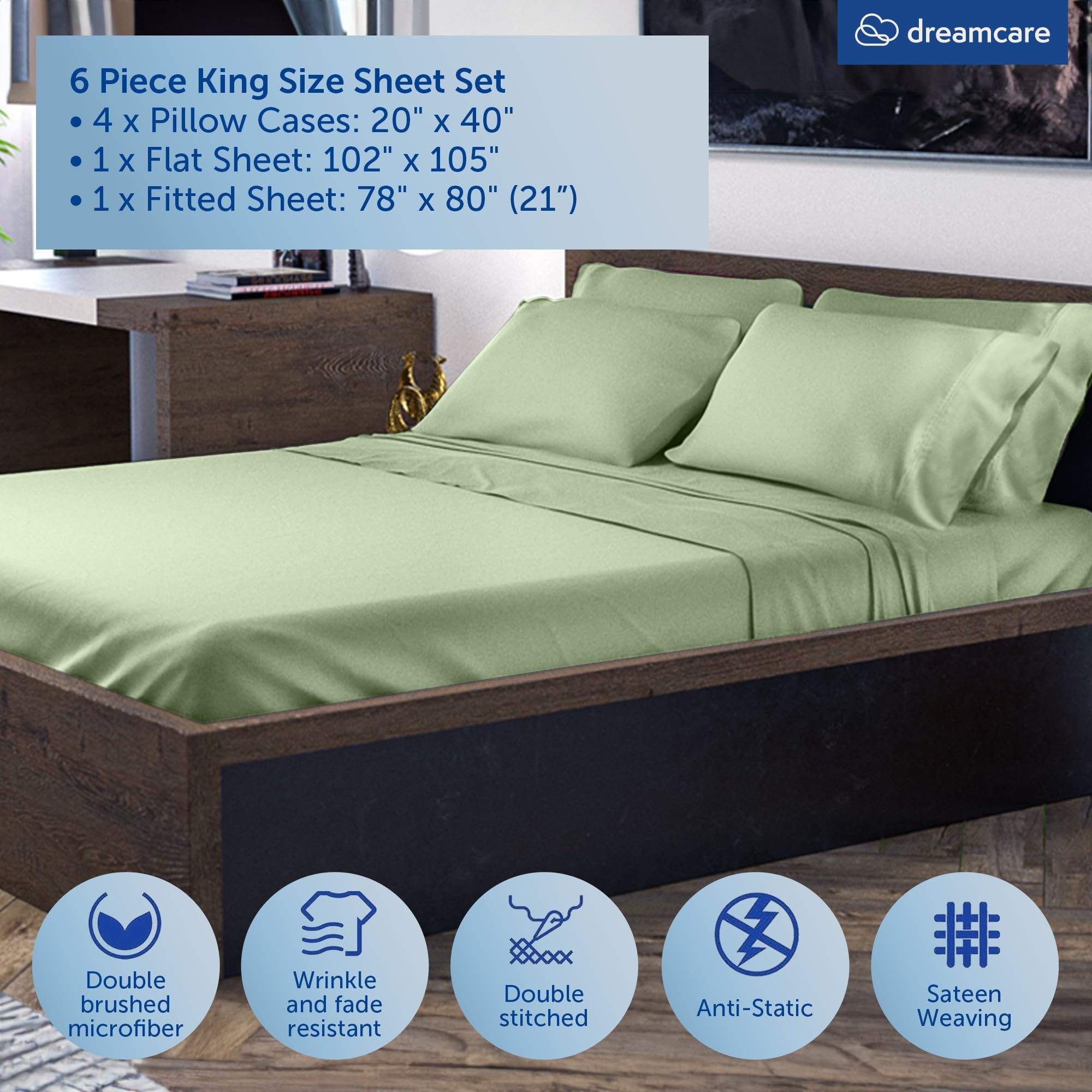 DREAMCARE fitted sheet featuring a side pocket for essentials