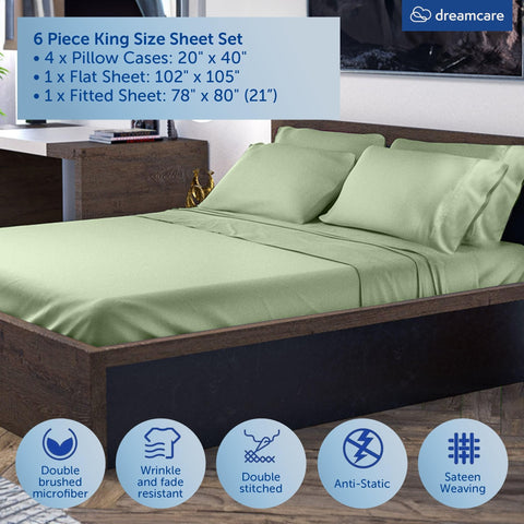 DREAMCARE fitted sheet featuring a side pocket for essentials