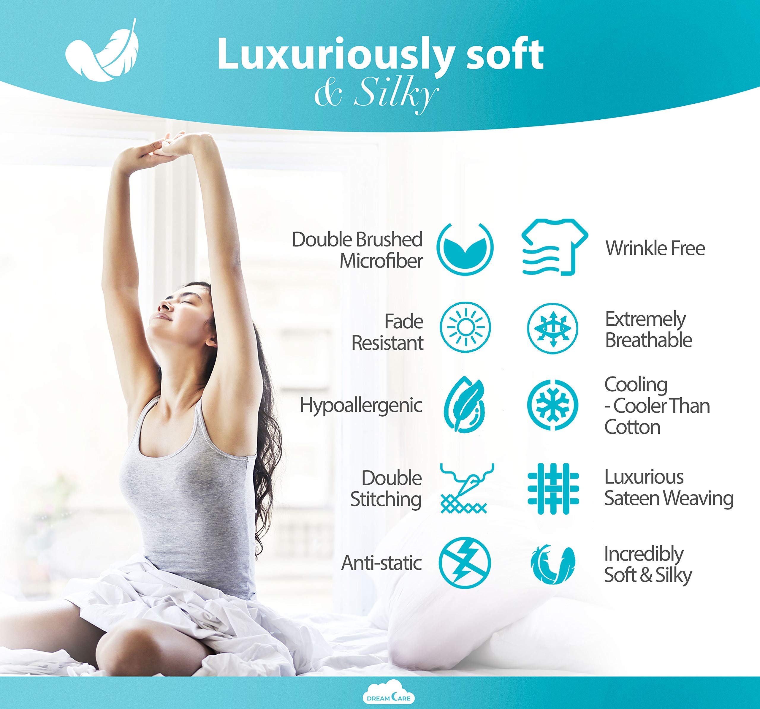 Four pillowcases included add coordinated bedding and easy rotation.