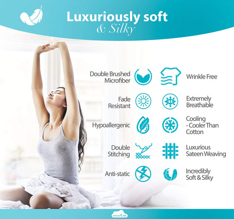 Four pillowcases included add coordinated bedding and easy rotation.