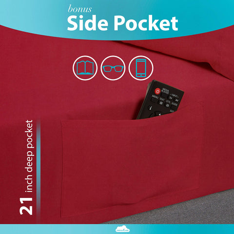 DREAMCARE fitted sheet corner elastic and strap keep mattress secure.