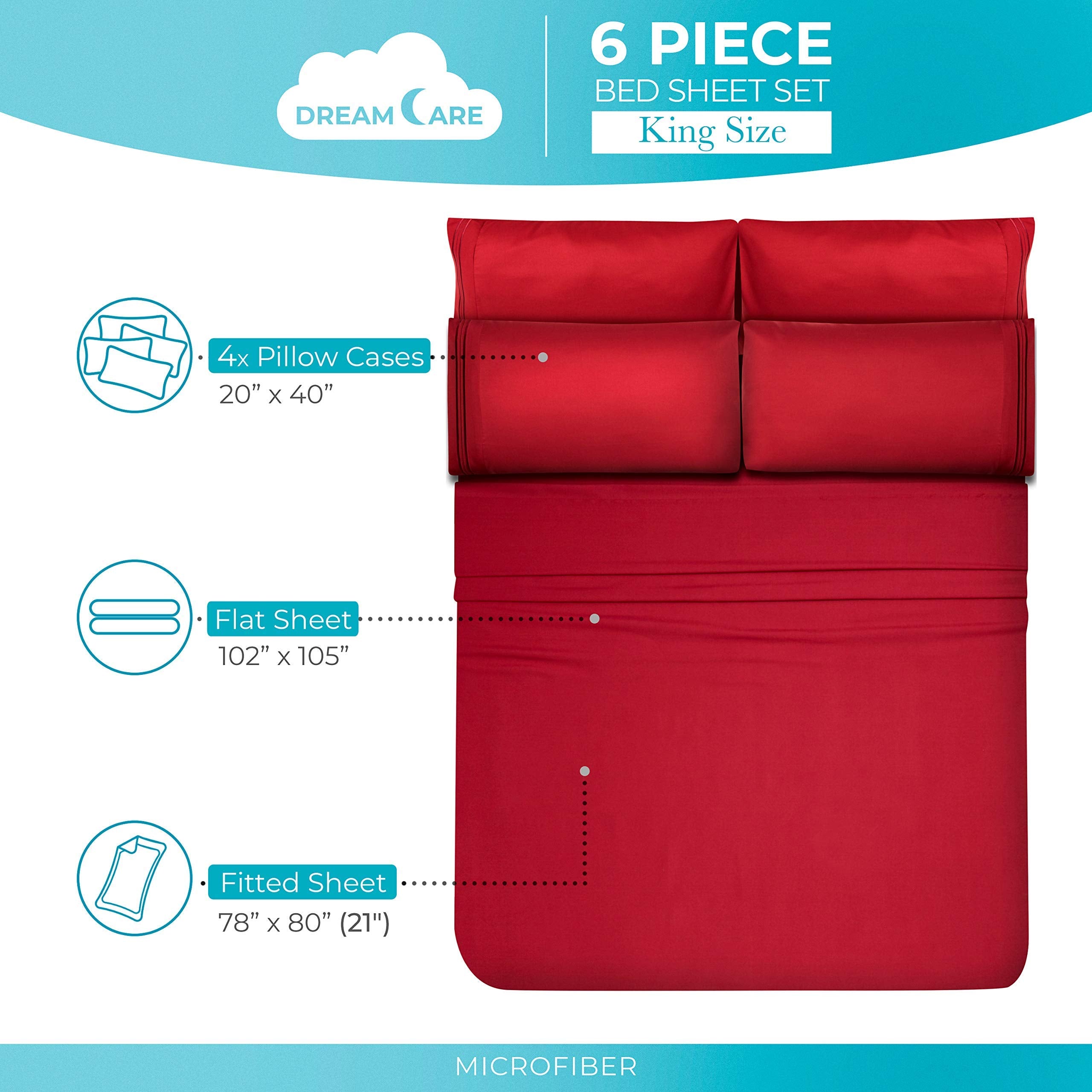 DREAMCARE flat sheet on bed demonstrates generous size and drape.