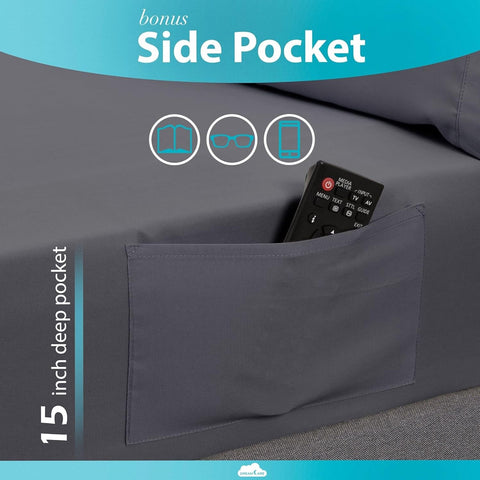 DreamCare deep-pocket fitted sheet fits mattresses up to 15 inches securely.