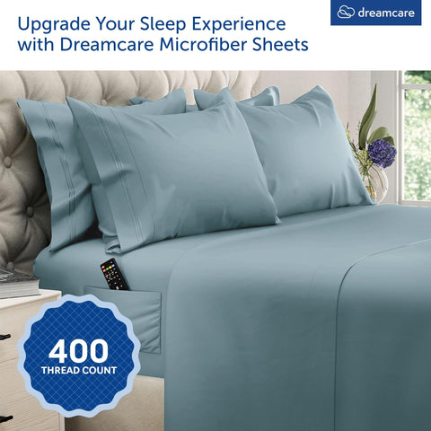DREAMCARE fabric close-up shows soft brushed microfiber for lasting comfort.