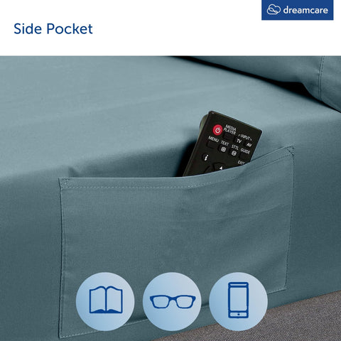 DREAMCARE flat sheet layout showcases generous size and smooth drape.