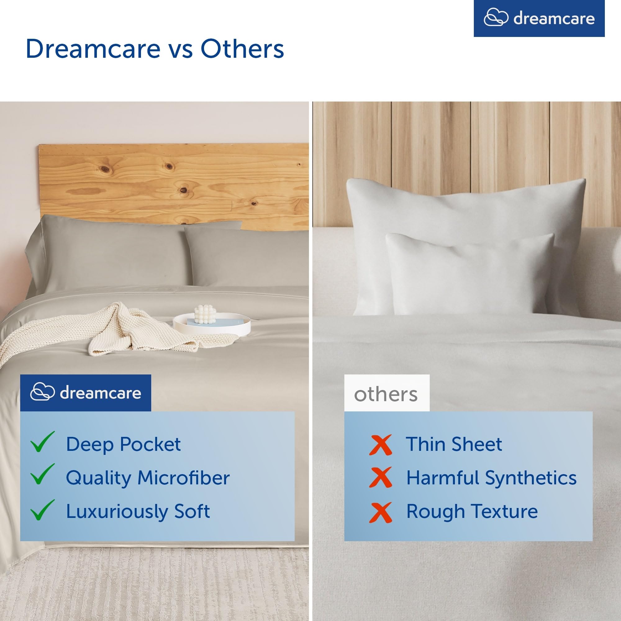 DREAMCARE beige king size set showcases hotel-luxe look and cozy feel