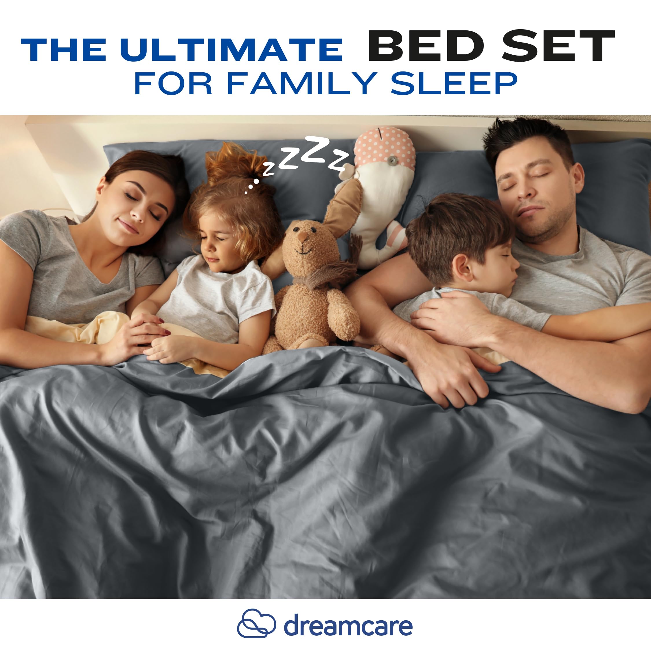 DREAMCARE king sheets offer plush softness with practical design for a well-made bed.