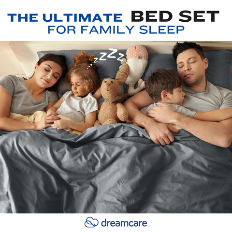 DREAMCARE king sheets offer plush softness with practical design for a well-made bed.