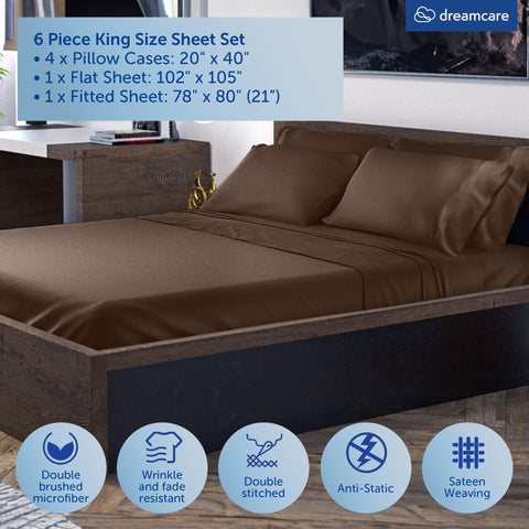 DREAMCARE fitted sheet with corner strap stays put.