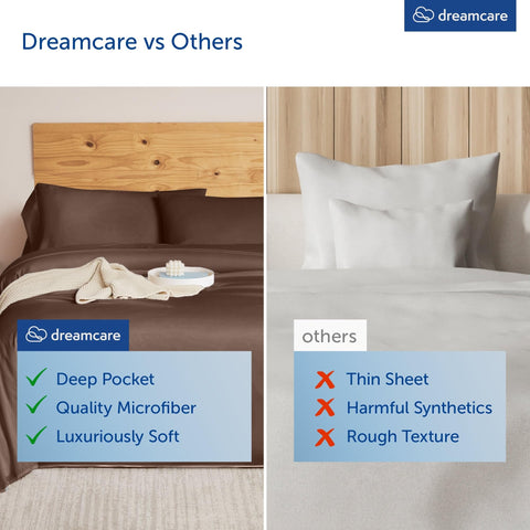 DREAMCARE king sheets in M-Brown color exude hotel luxury.
