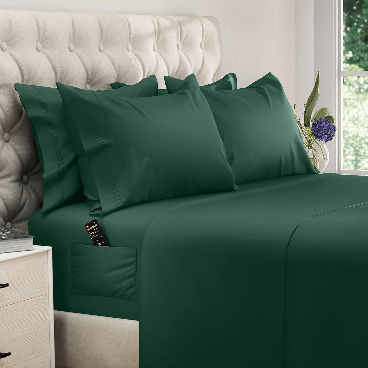 DREAMCARE king size sheets set with breathable cooling for a cooler night