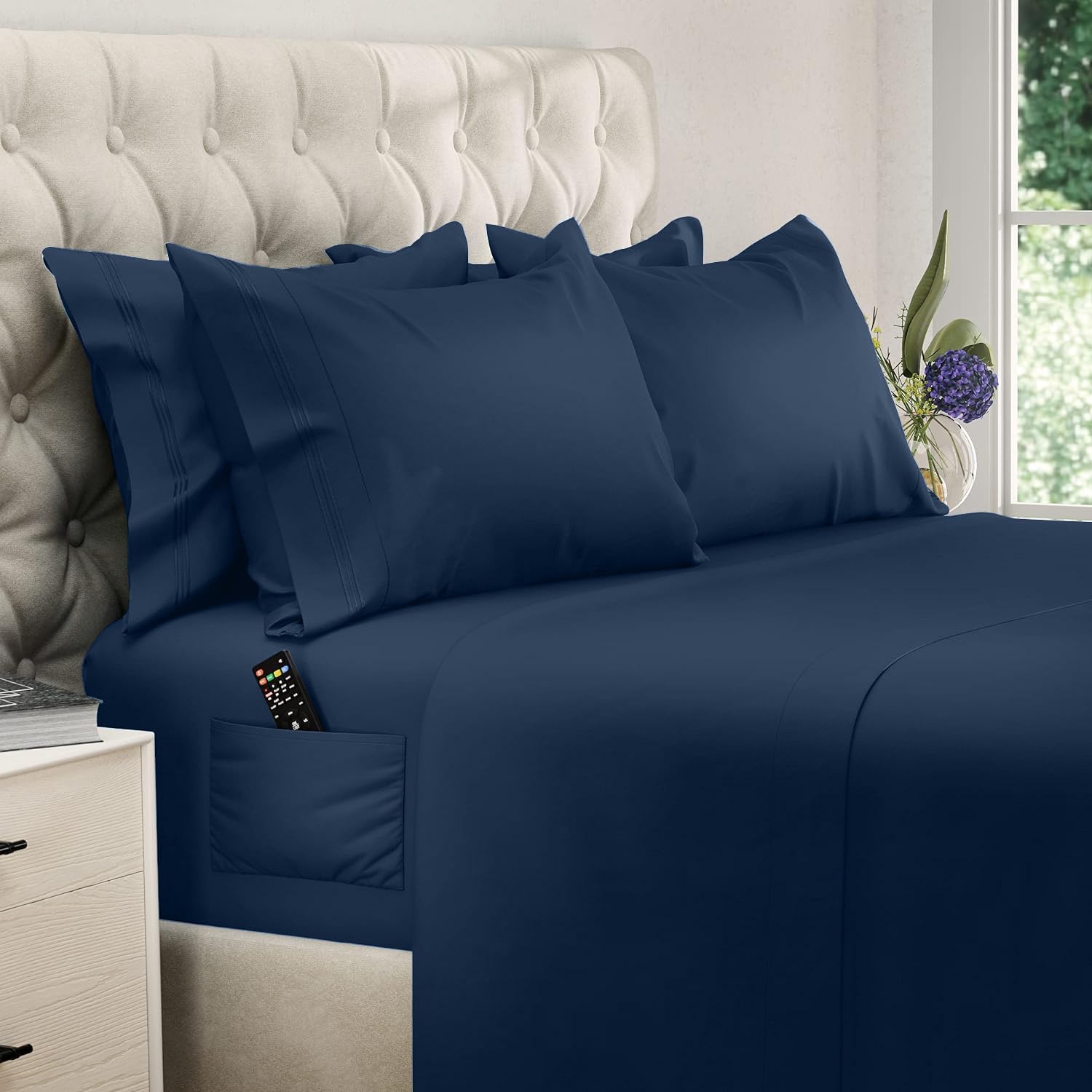 DREAMCARE king-size 6-piece sheets set for full bed coverage and easy setup.