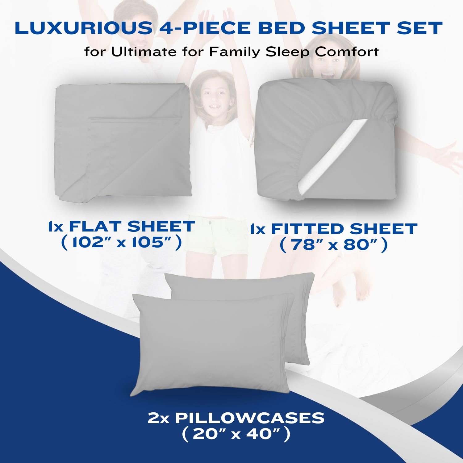 DREAMCARE king-size sheets set care instructions card for easy washing tips