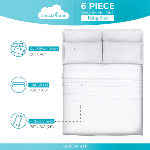 DREAMCARE King Size Sheets Set side pocket close-up for convenient storage during sleep