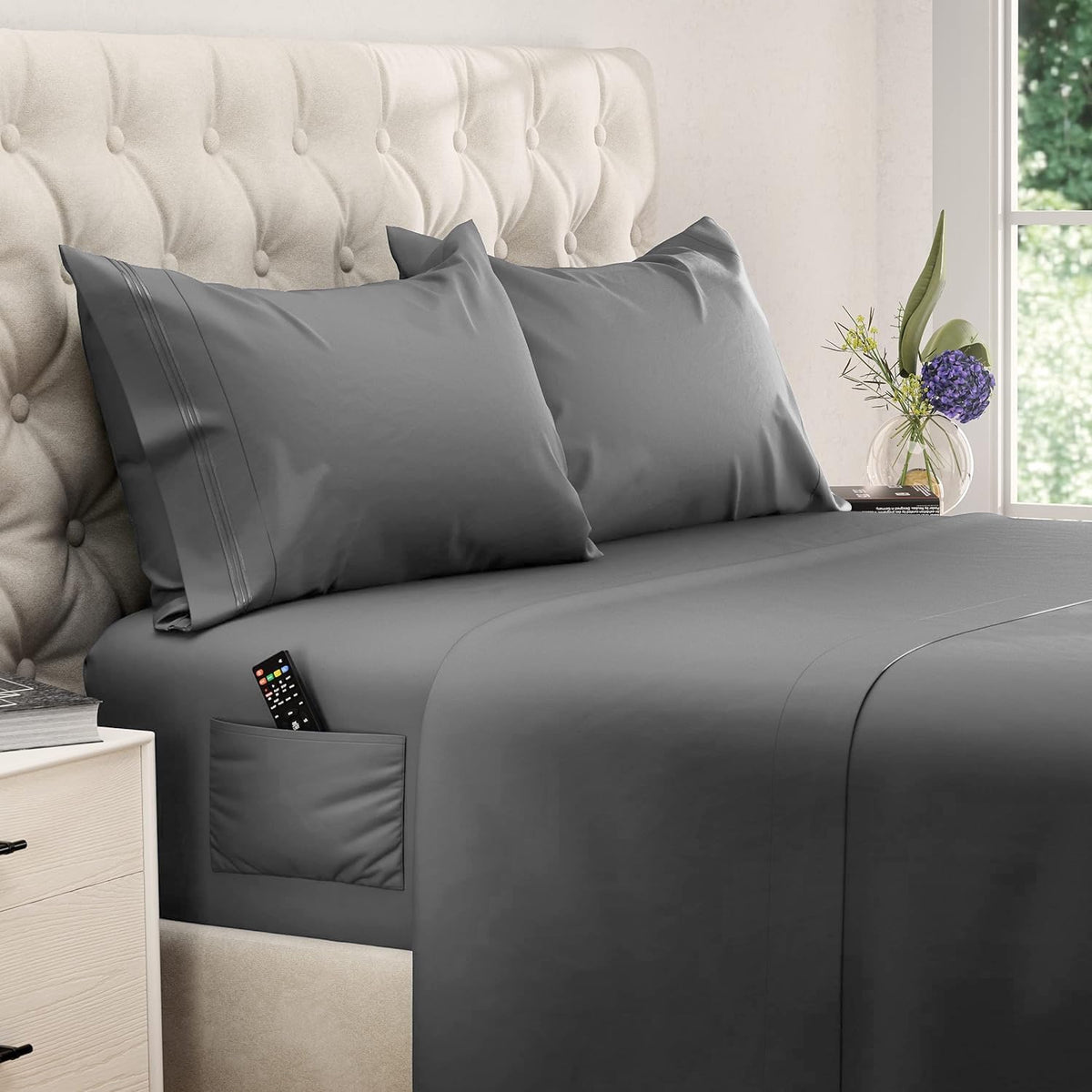 DREAMCARE king-size sheets set in soft-microfiber delivers luxurious, long-lasting comfort.