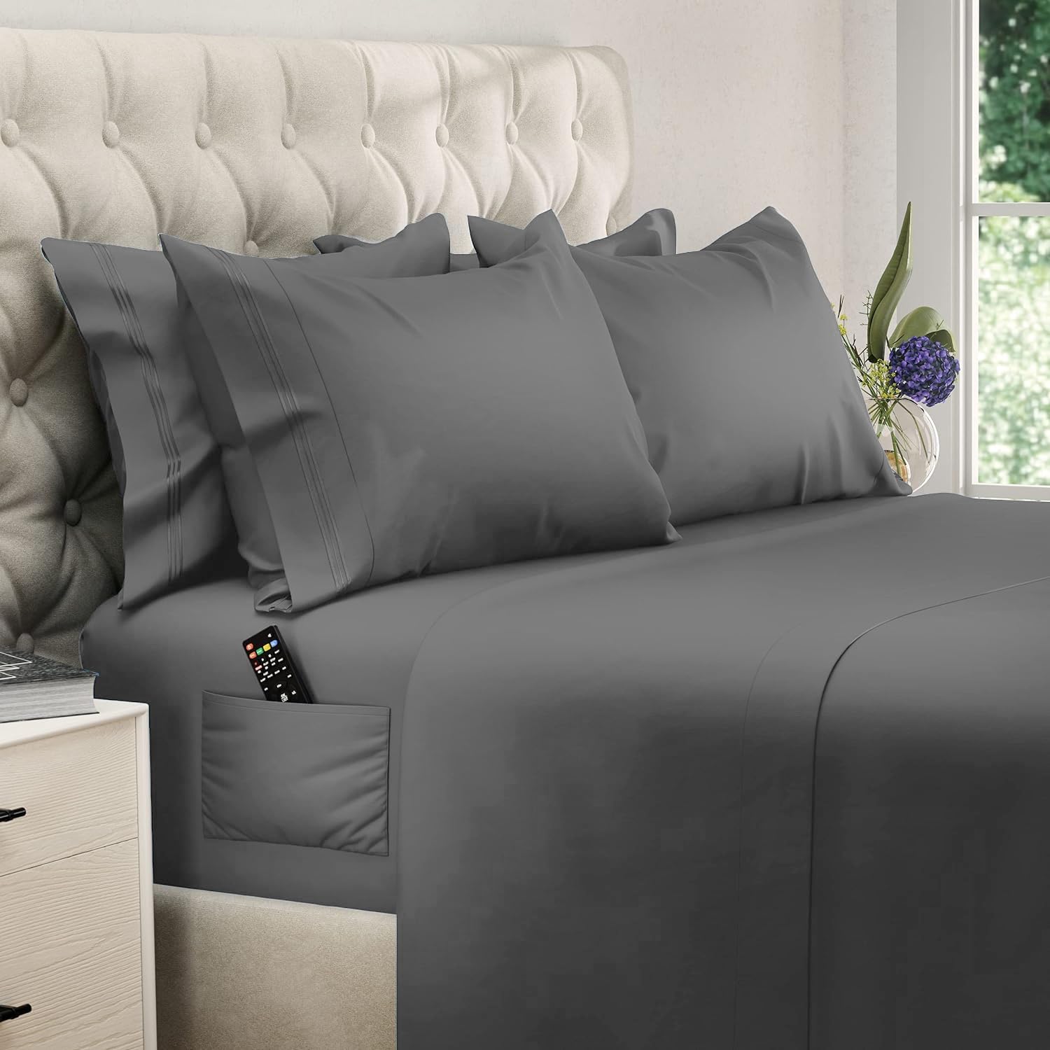 DREAMCARE king-size sheets set on bed for hotel-luxury comfort