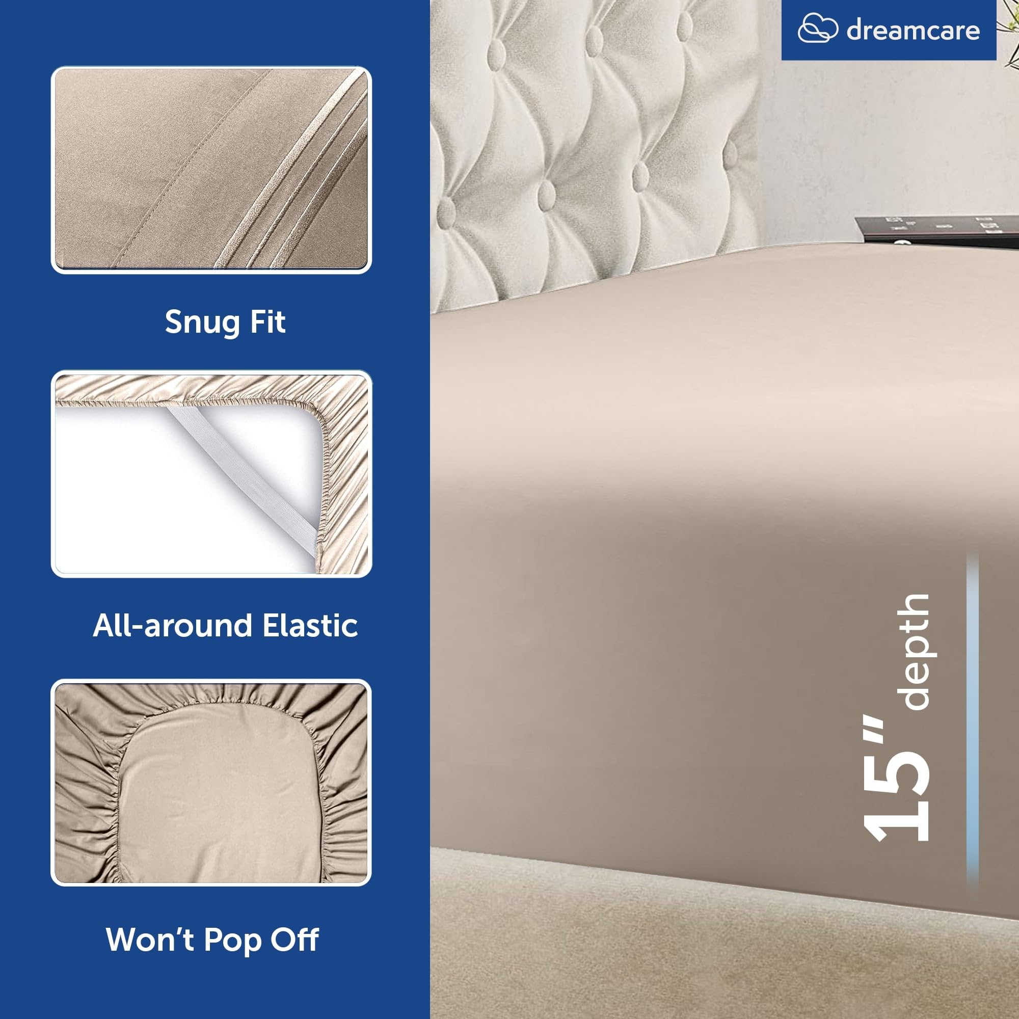 DREAMCARE sheets demonstrate durable, fade-resistant color and easy care