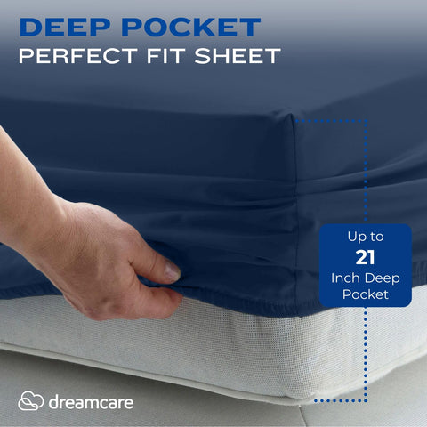 DREAMCARE side pocket detail showing convenient storage on the fitted sheet