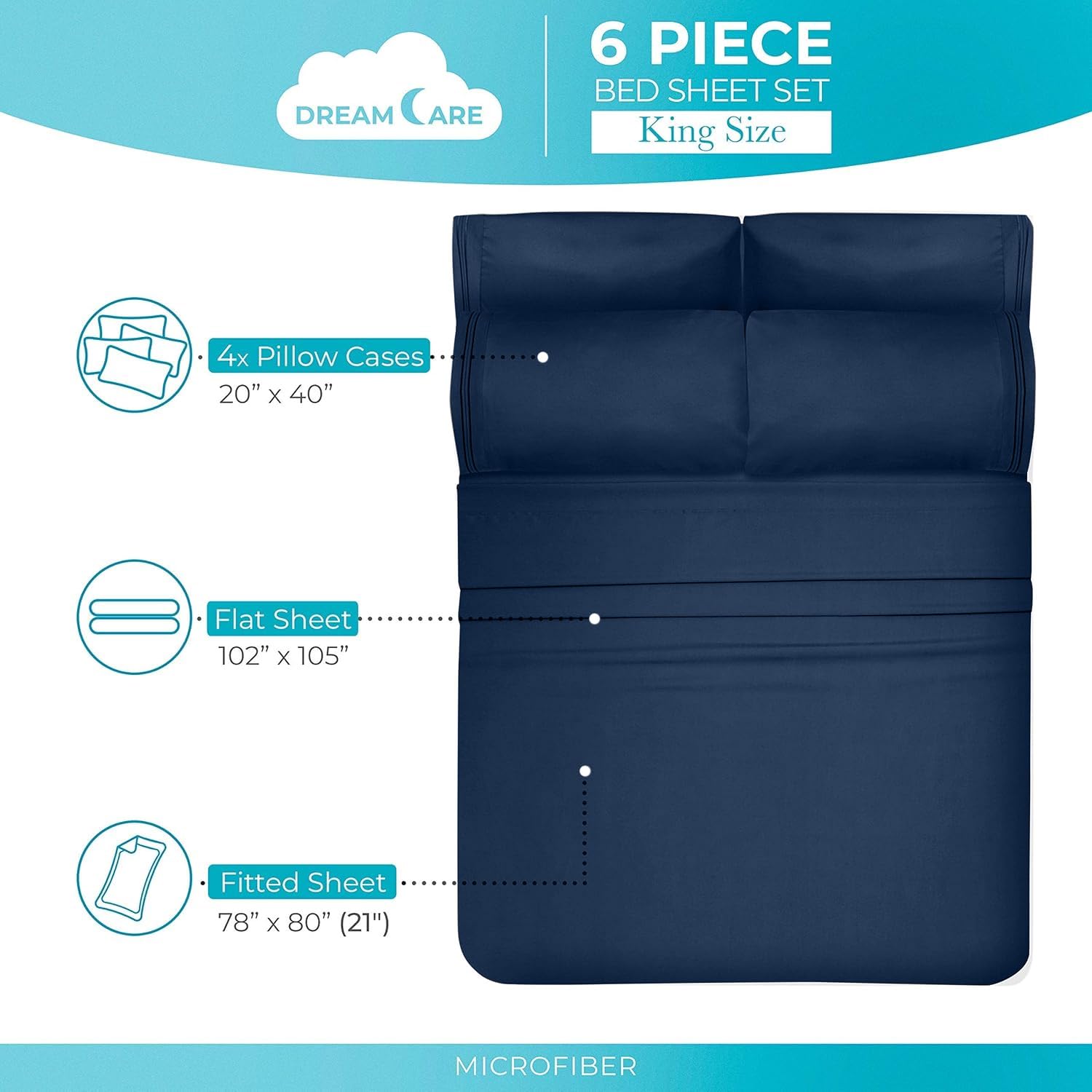 DREAMCARE soft brushed microfiber sheets feel luxurious and durable.
