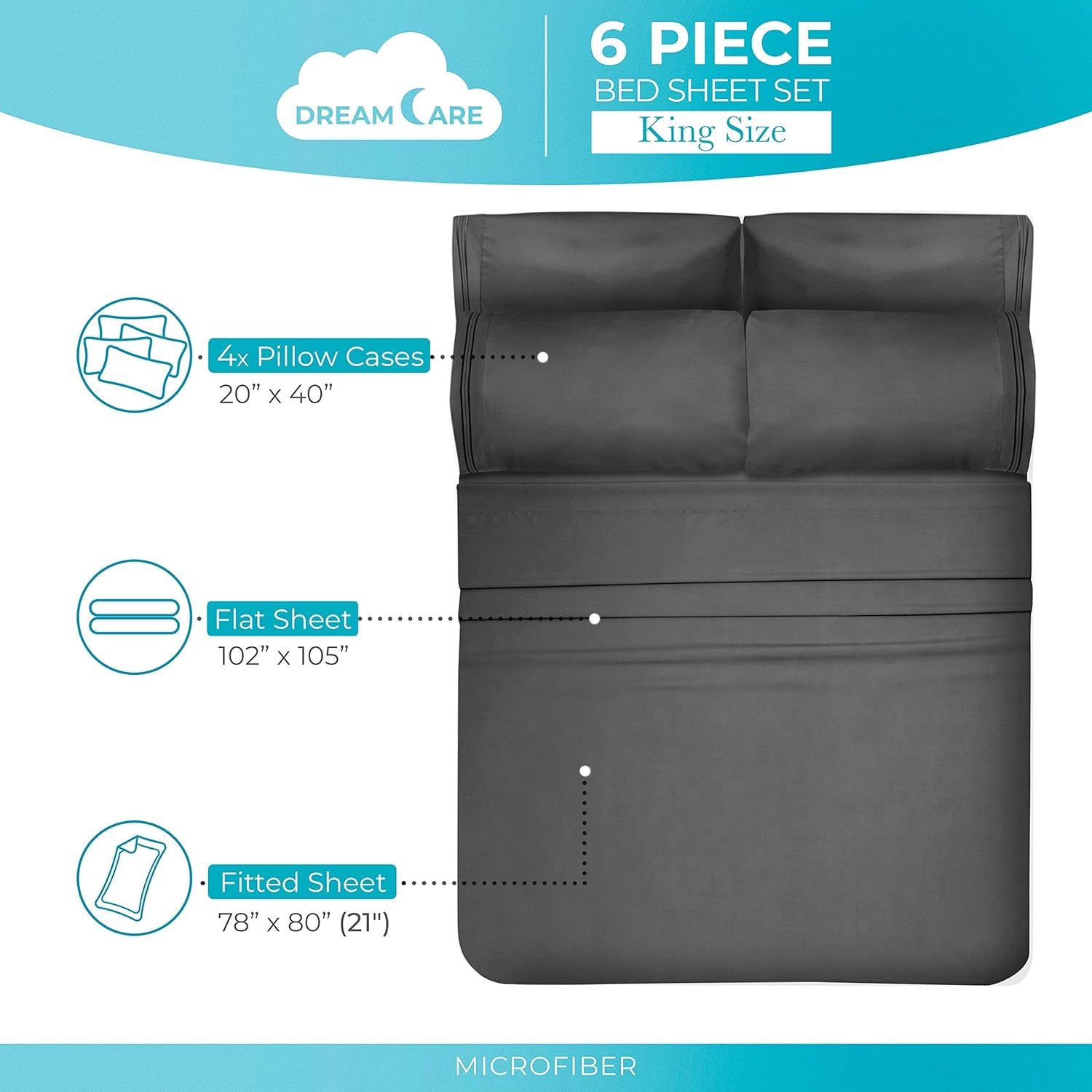 DREAMCARE soft brushed microfiber texture feels smooth and durable
