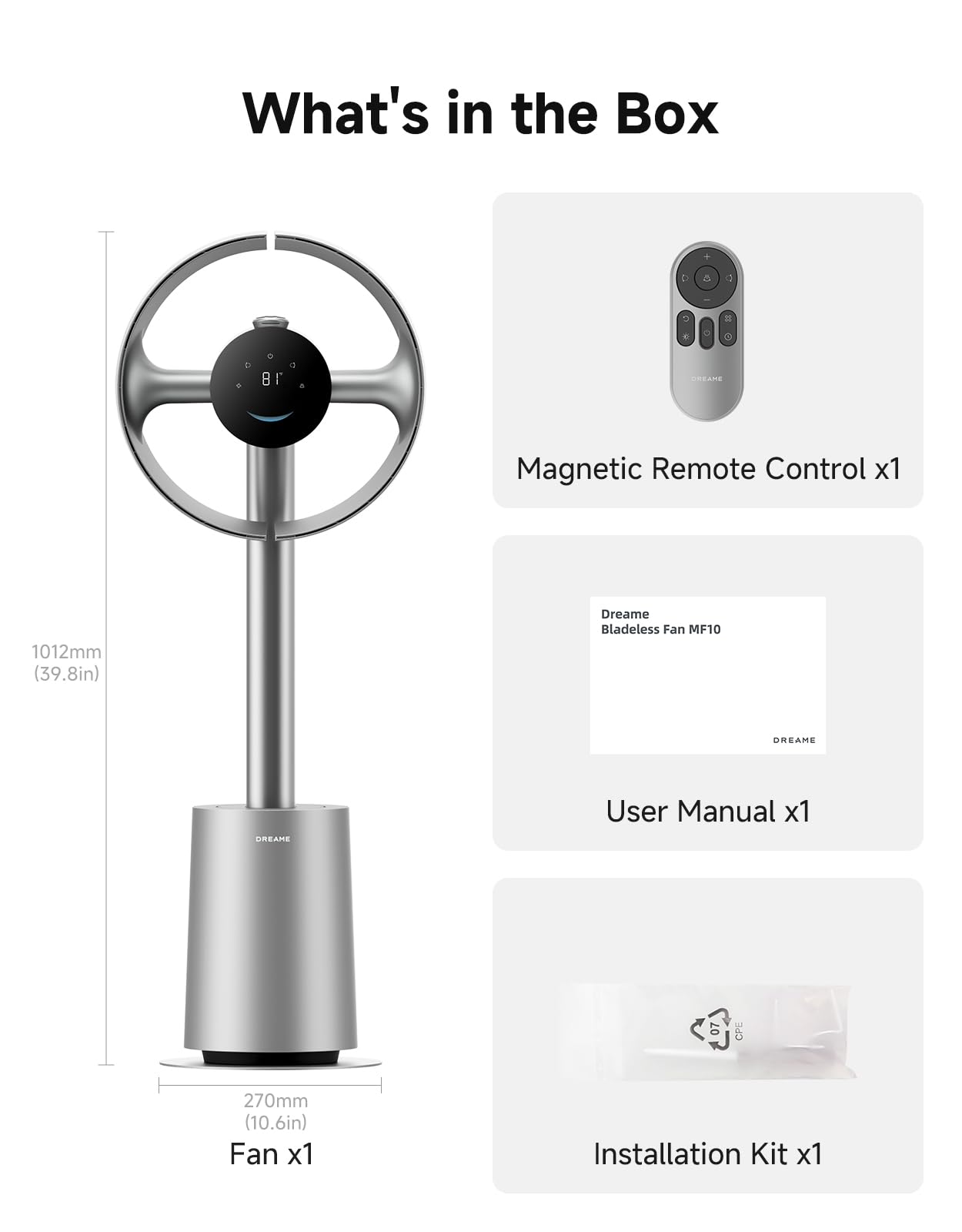 DREAME MF10 silver finish blends with modern bedrooms