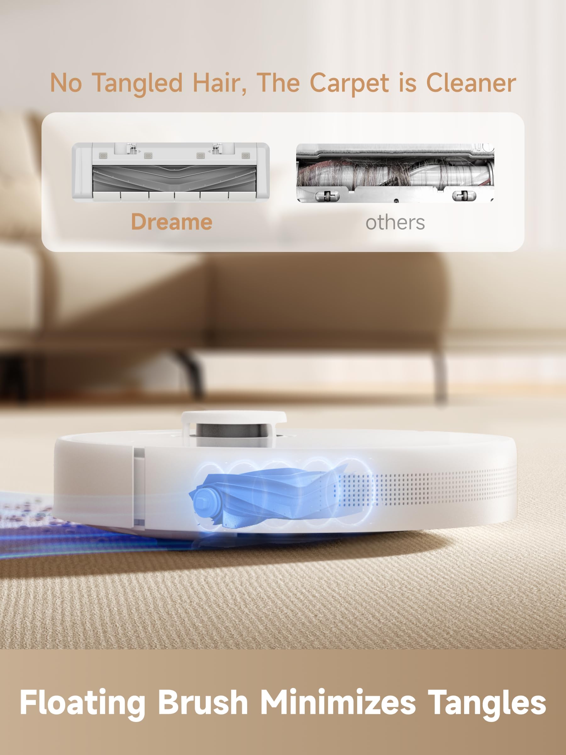 DREAME D10 Plus Gen 2 obstacle-avoidance navigates furniture safely