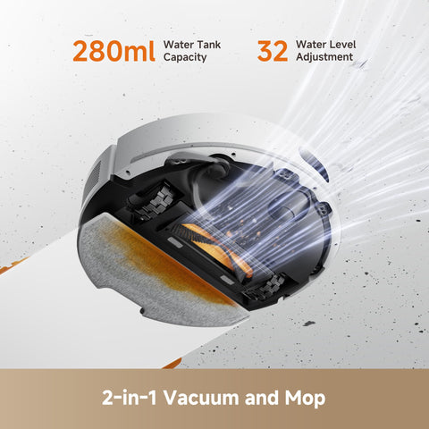 DREAME D20 Air Plus mop system delivers even water flow on surfaces.
