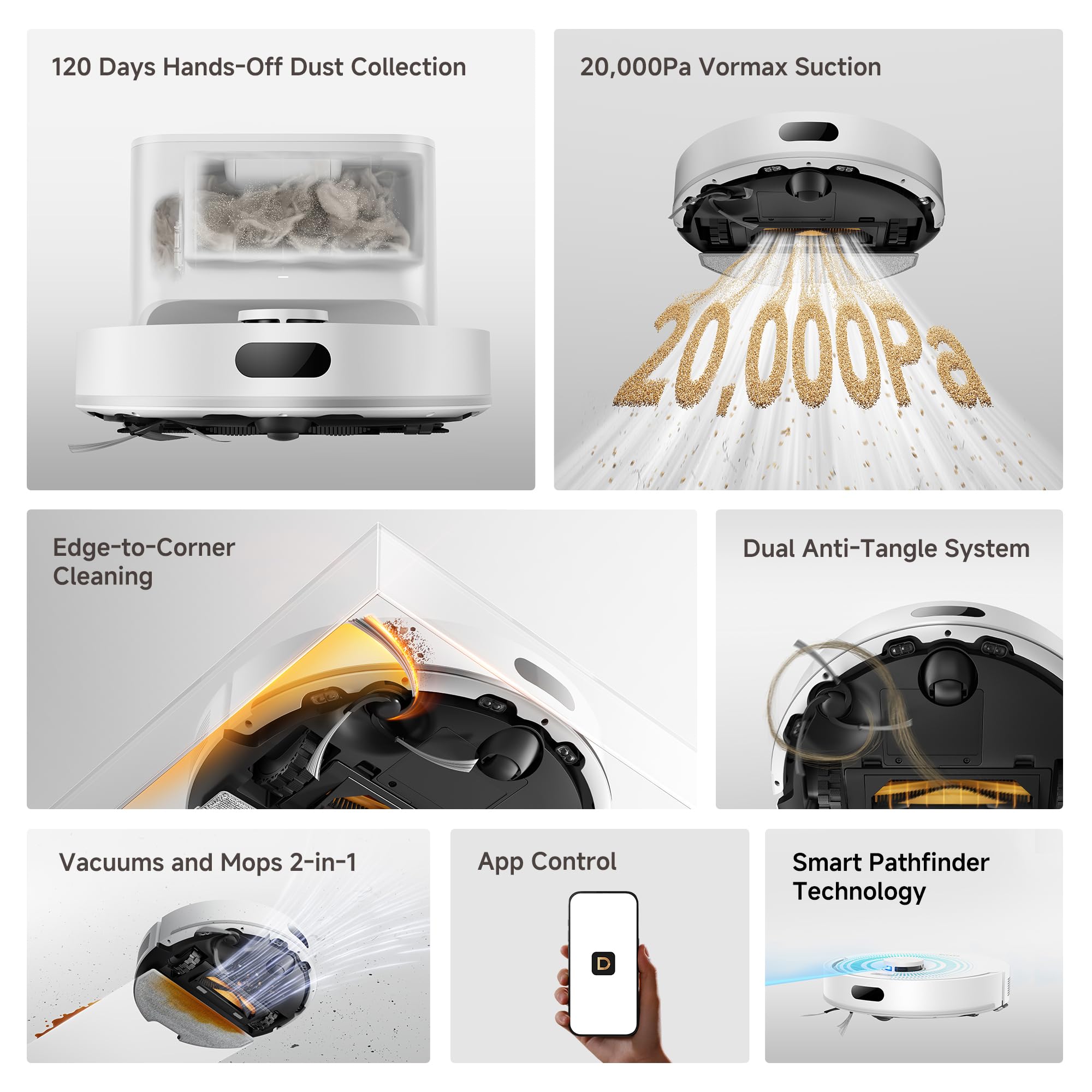 DREAME D20 Air Plus smart navigation maps the cleaning path.