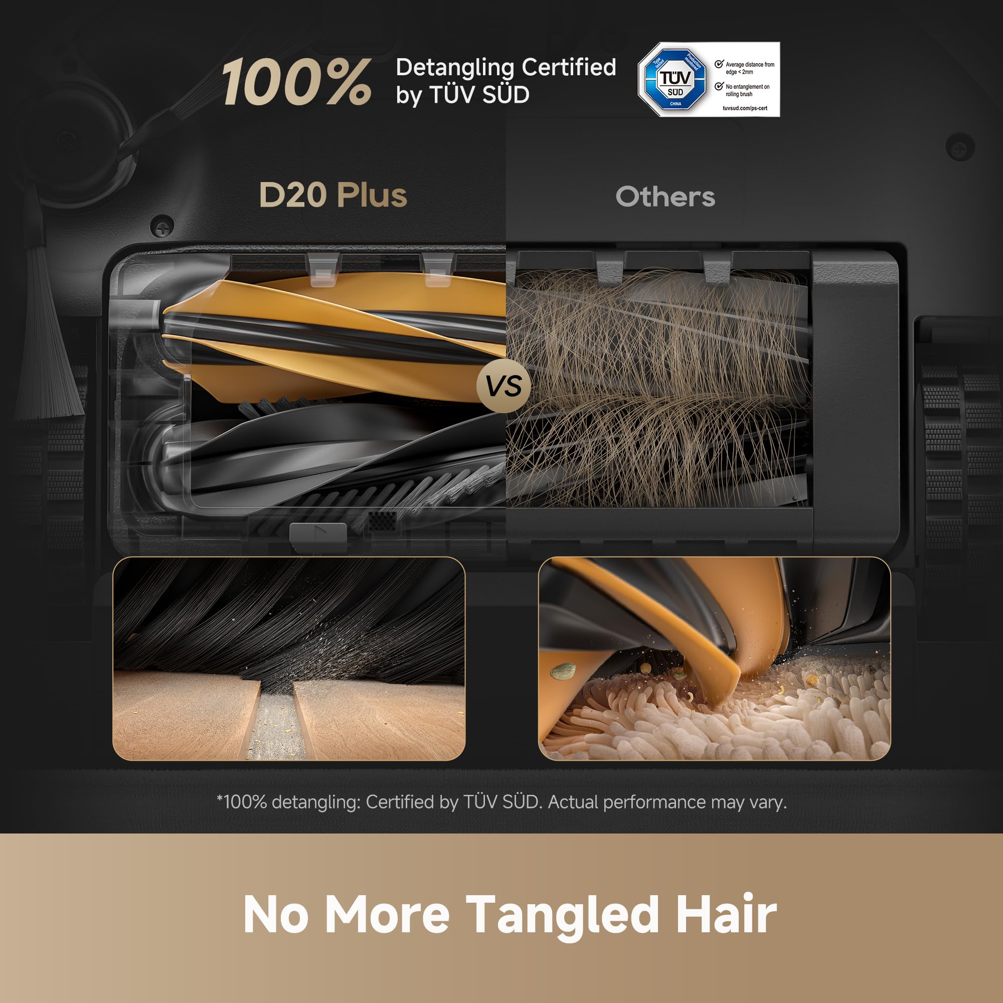 DREAME D20 Plus DuoBrush tackles pet hair and tangles