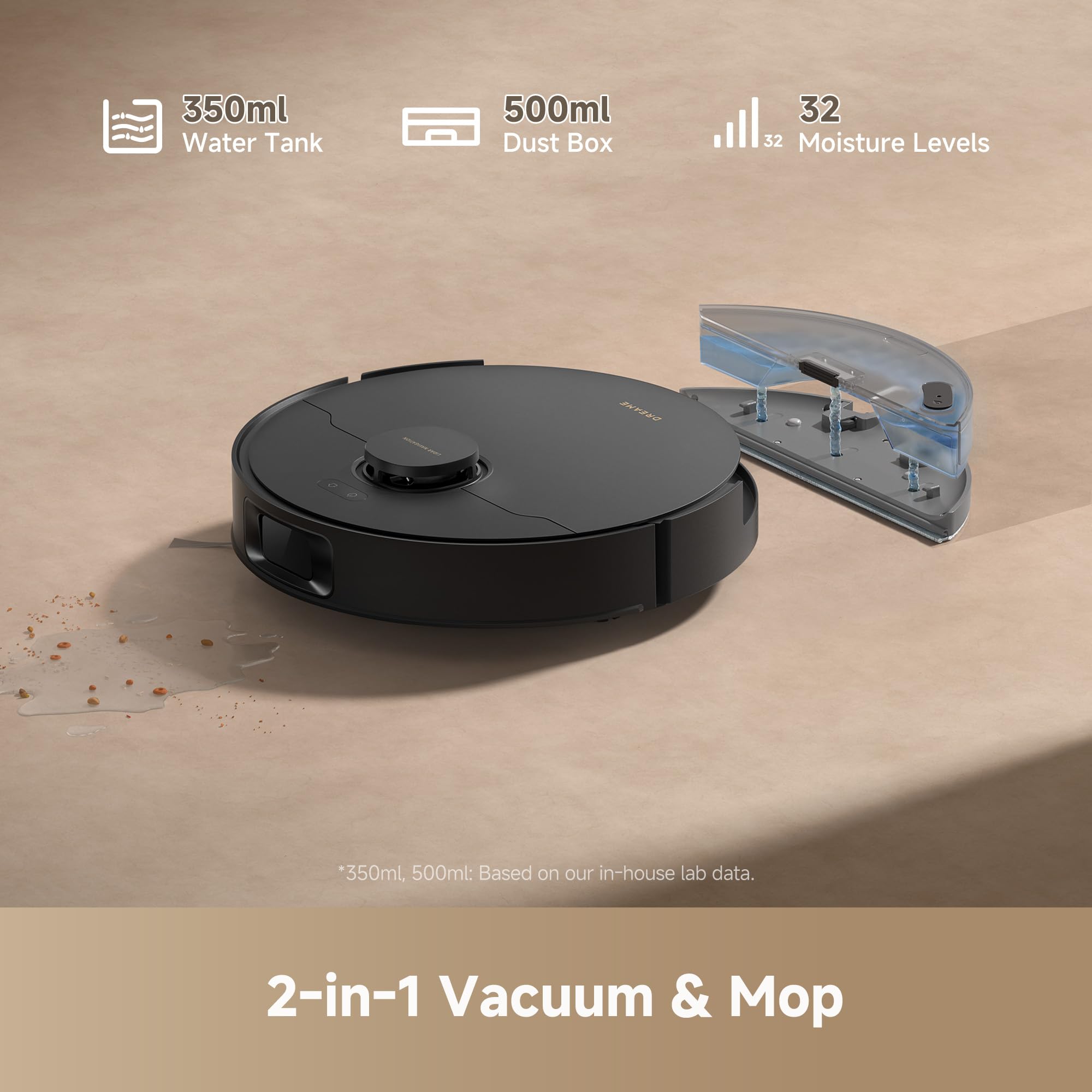 DREAME D20 Plus vacuum and mop with adjustable water and separate tanks
