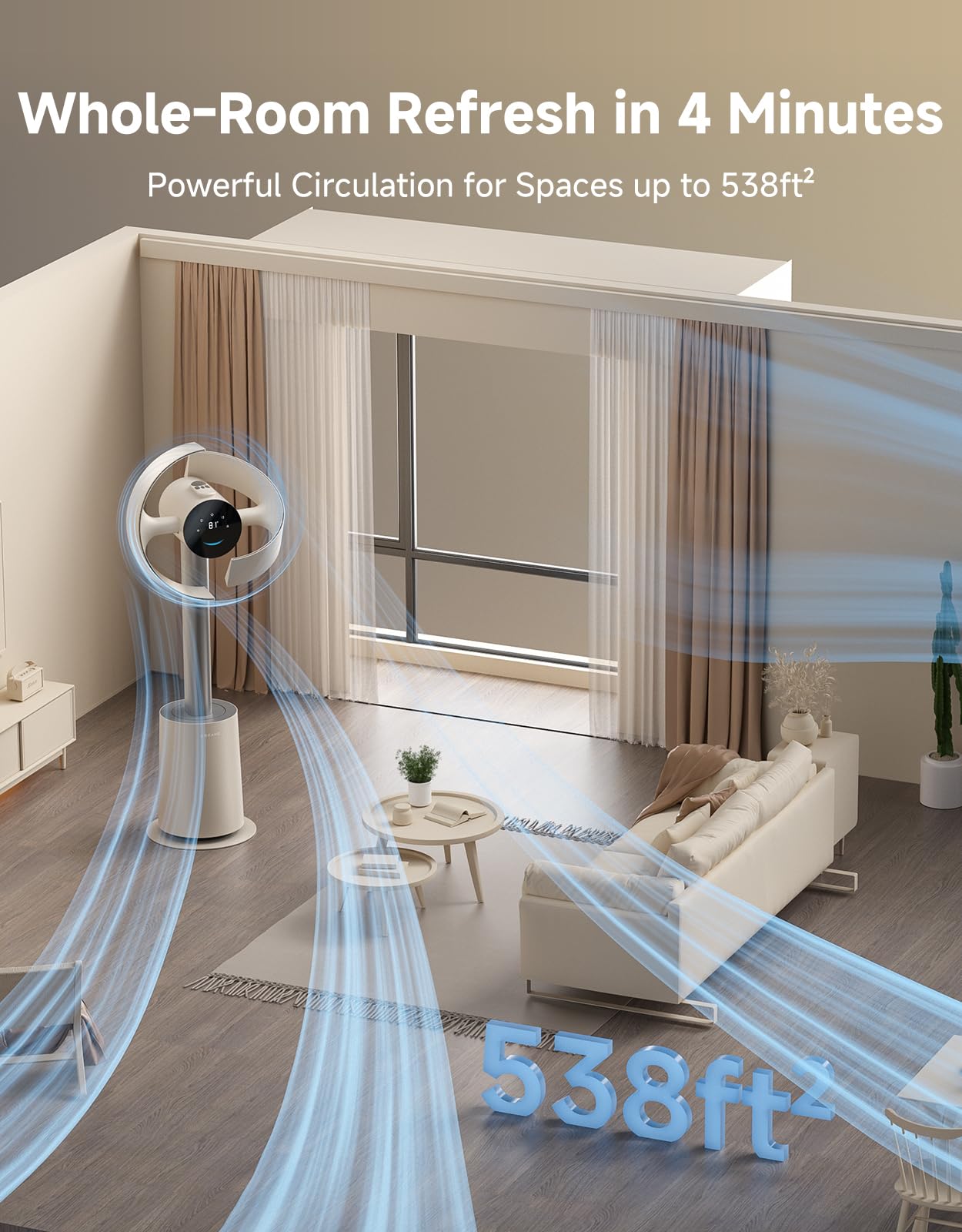 DREAME MF10 temperature sensor illustrates TempSync adapting breeze to conditions.