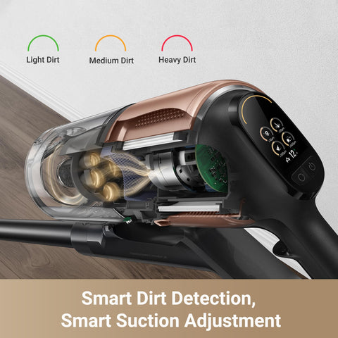 DREAME Z20 infrared dirt detection optimizes suction for efficiency.