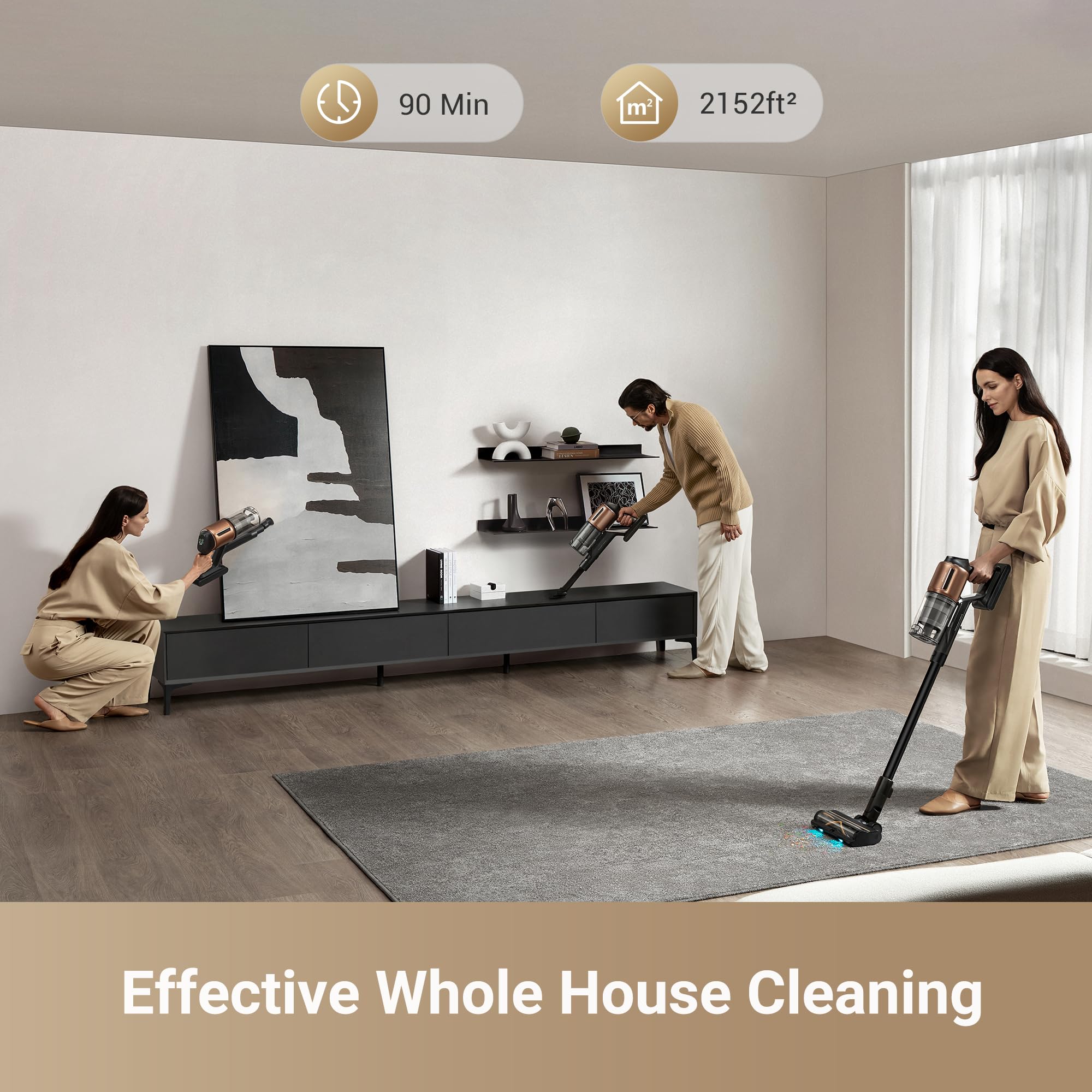 DREAME Z20 multi-surface brush handles carpets and hard floors efficiently.