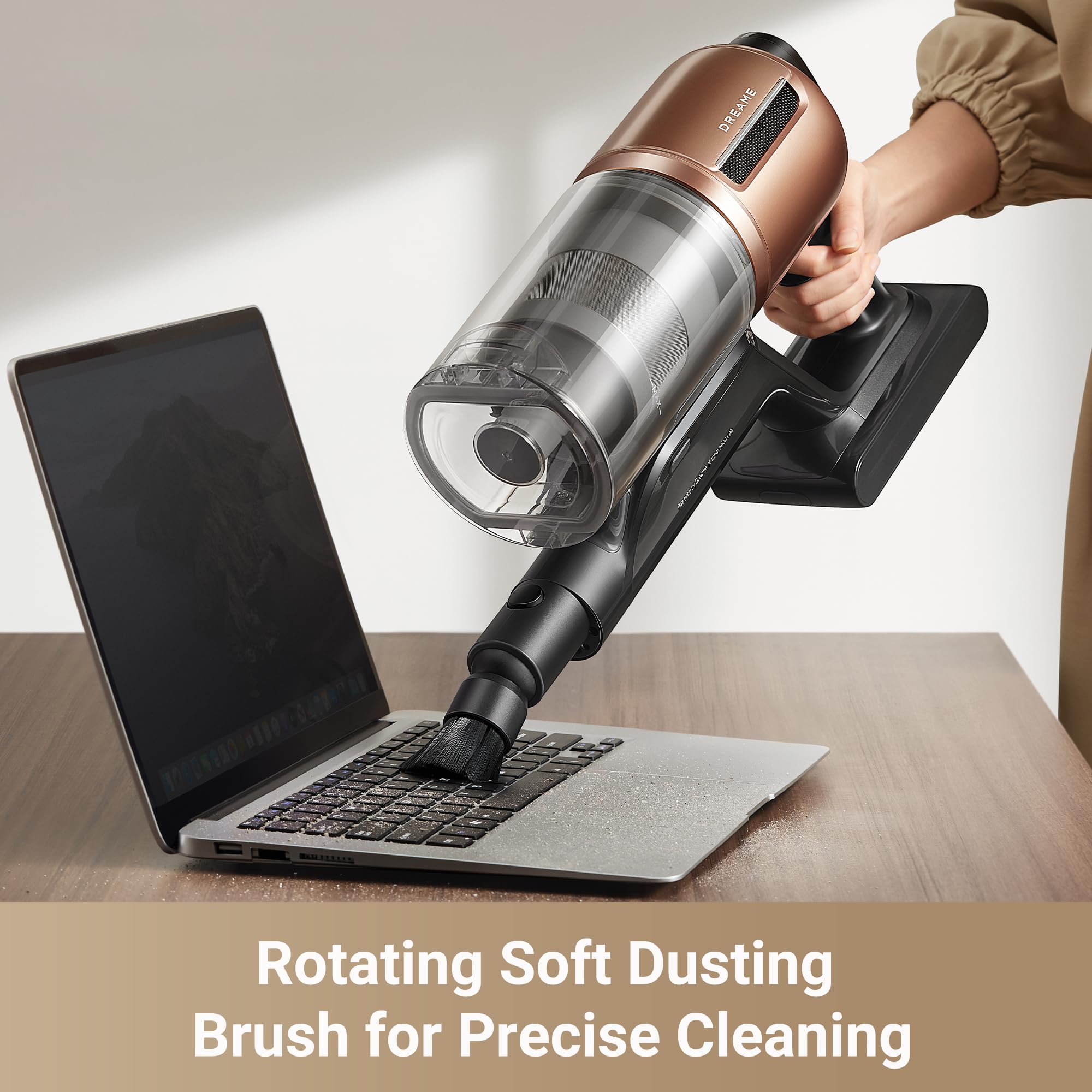 DREAME Z20 soft-roller brush protects delicate surfaces while cleaning.
