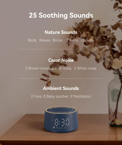 Dreamegg sound machine alarm settings illustrating customizable wake-up options.