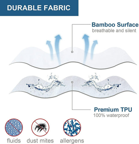 DreamField Linen bamboo cooling mattress protector, machine-washable for easy care.