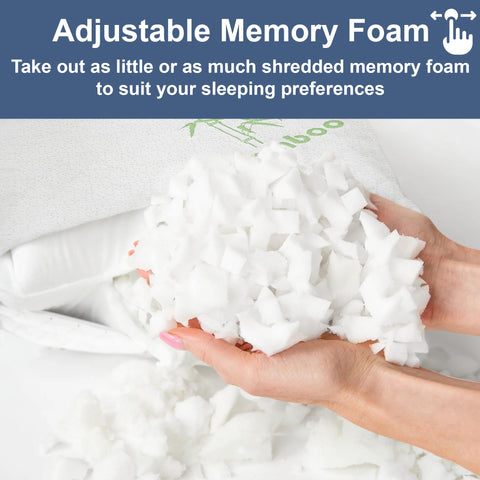 DreamField Linen memory foam pillow on bed with side sleeper setup.