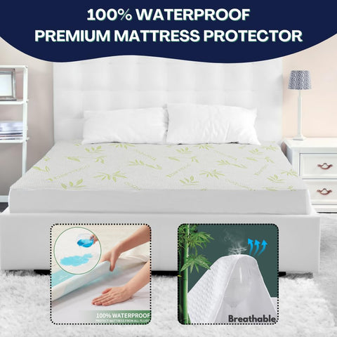 DreamField Linen waterproof cover blocks spills without crinkling or noise.