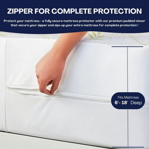 DreamField Linen zippered encasement provides secure, full-mattress protection.