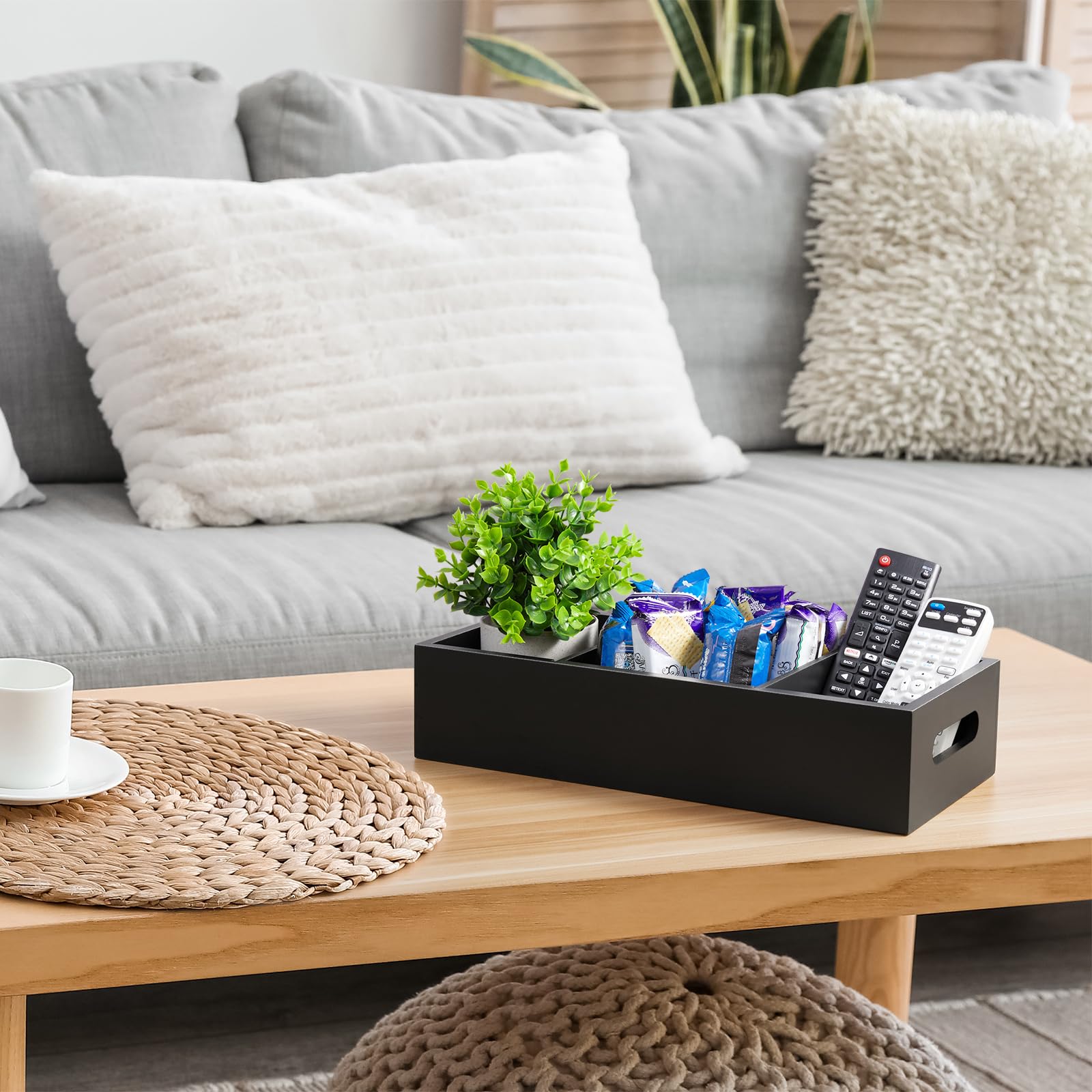 Dreamkey toilet tank top basket on a shelf, space-saving storage solution.