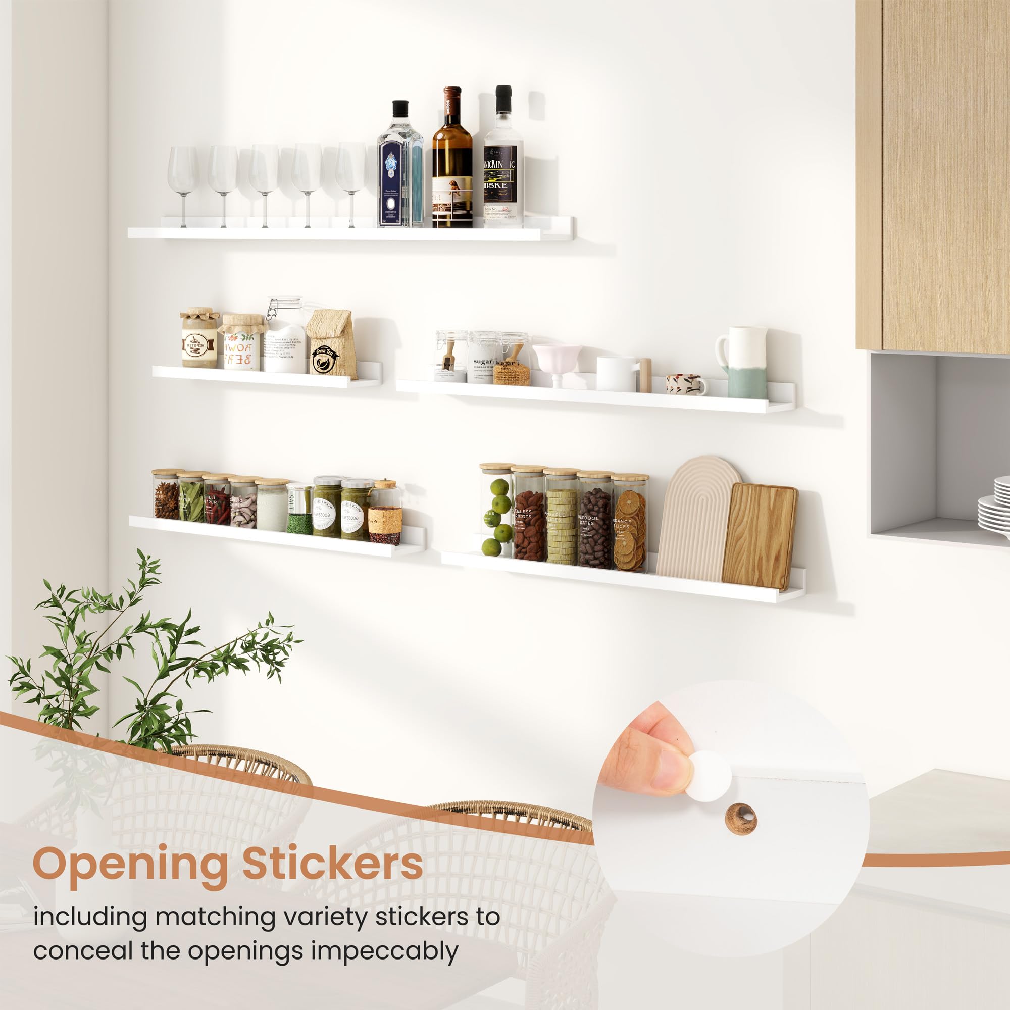 Dreamland versatile shelves fit living room, bedroom, bathroom, and kitchen decor.