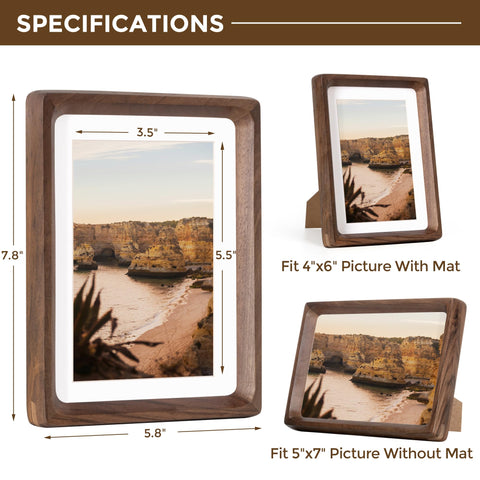 Dreamland walnut frame featuring tempered glass for clarity and protection