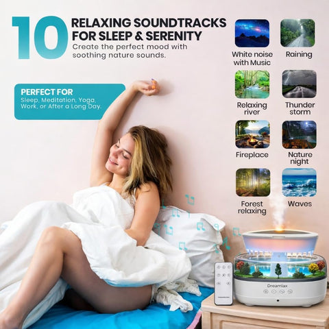 Dreamlax diffuser function for essential oils integrated in the unit.