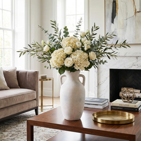 DREAMLOOM antique beige ceramic vase blends rustic charm with modern interiors
