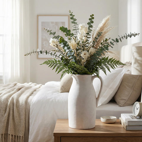 DREAMLOOM vase with non-slip base protects tabletops during arrangement changes.