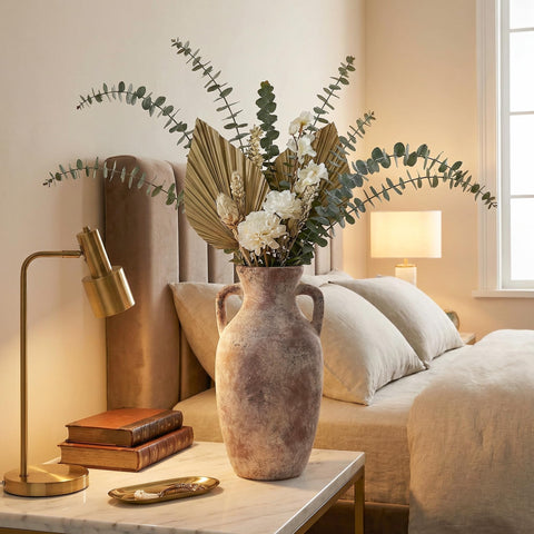 DREAMLOOM vase entryway table welcomes guests with natural charm