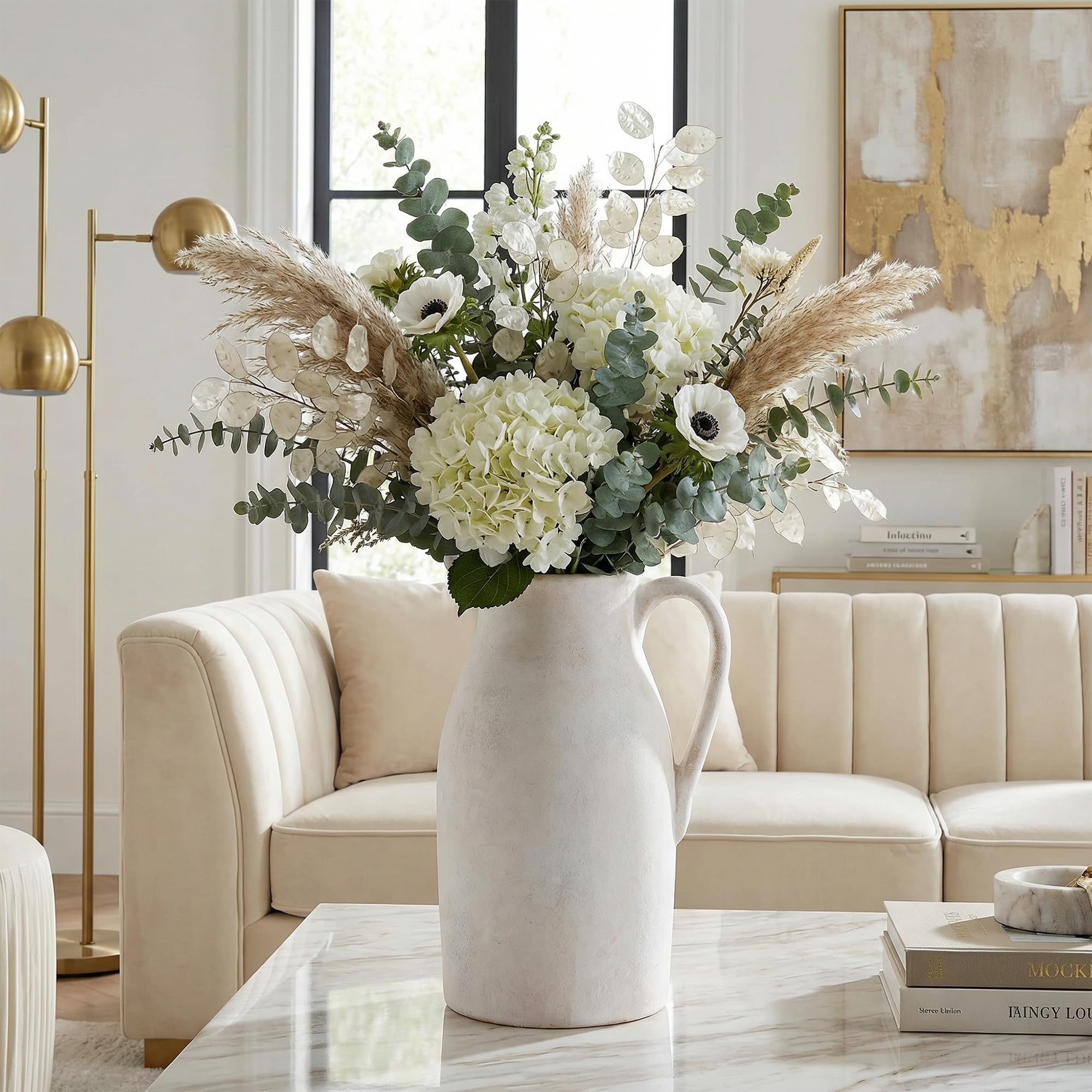 DREAMLOOM waterproof ceramic vase protects surfaces during seasonal arrangements.