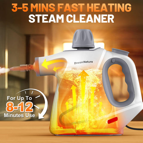 DreamNature handheld steam cleaner with ergonomic handle ready to use